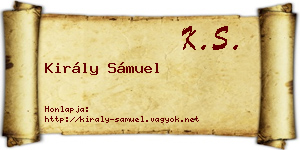 Király Sámuel névjegykártya